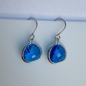 Sapphire Teardrop Earrings (silver), Drop, Dangle,..