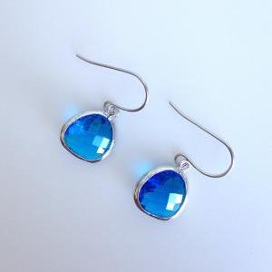Sapphire Teardrop Earrings (silver), Drop, Dangle,..