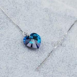 Swarovski Crystal Sapphire Heart Of The Sea Dangle..